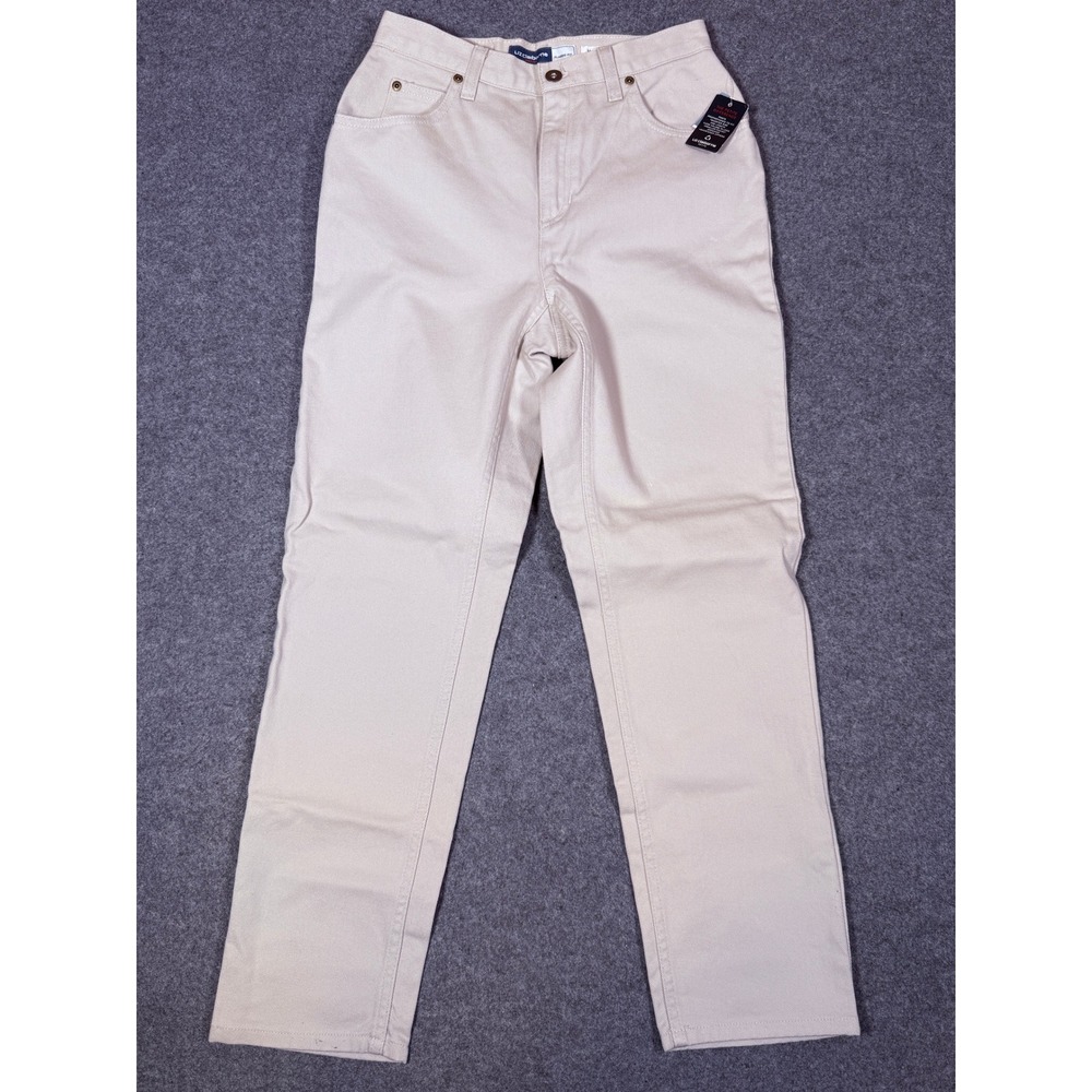 Liz Claiborne Petite Classic Fit Tapered Leg Khaki Cotton Jeans 6P 66102740